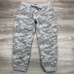 Johnnie O Jogger Pants Mens Extra Large Gray Camo Fleece Lined Tapered Technical